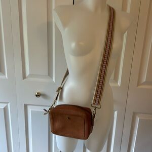 Madewell leather crossbody purse. Colorful strap.